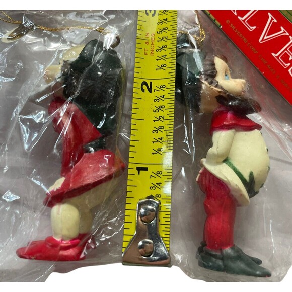 Vintage Silvestri Christmas Elf Ornament Hanging 2.5” Gnome Figure New Old Stock - Picture 5 of 5